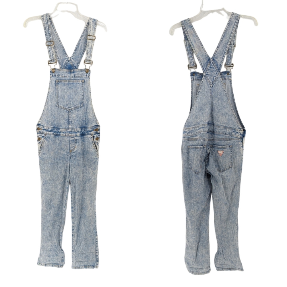 Guess Denim Overalls Acid Wash Skinny Leg Size 25